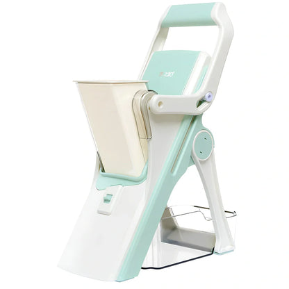 Blue 5-blade stainless steel vegetable and meat slicer grater, 1.2 kg, 30cm long for precise kitchen cuts