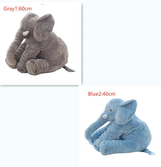 Elephant doll pillow baby comfort sleep toy in short plush with PP cotton filling, 60cm and 40cm sizes