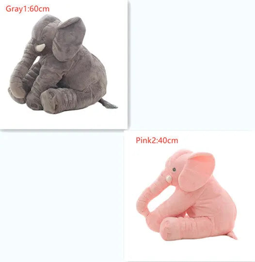 Elephant doll pillow baby comfort sleep toy in short plush with PP cotton filling, 60cm and 40cm sizes