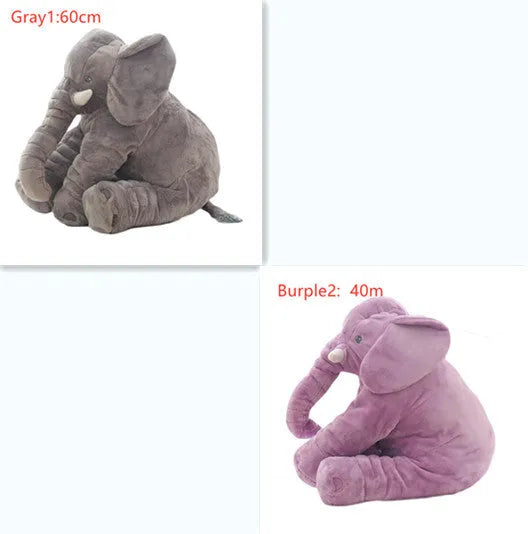 Elephant doll pillow baby comfort sleep toy in short plush with PP cotton filling, 60cm and 40cm sizes