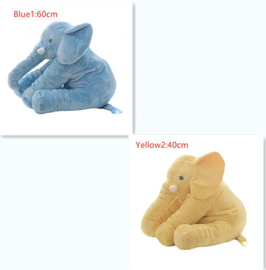 Elephant doll pillow baby comfort sleep toy in short plush with PP cotton filling, 60cm and 40cm sizes