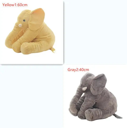 Elephant doll pillow baby comfort sleep toy in short plush with PP cotton filling, 60cm and 40cm sizes