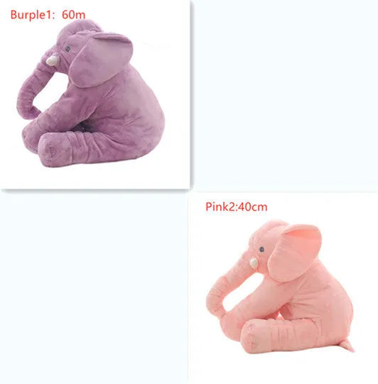 Elephant doll pillow baby comfort sleep toy in short plush with PP cotton filling, 60cm and 40cm sizes