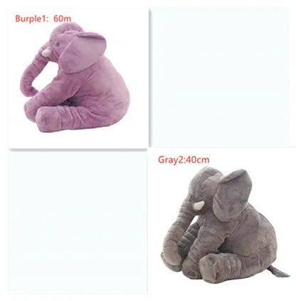 Elephant doll pillow baby comfort sleep toy in short plush with PP cotton filling, 60cm and 40cm sizes