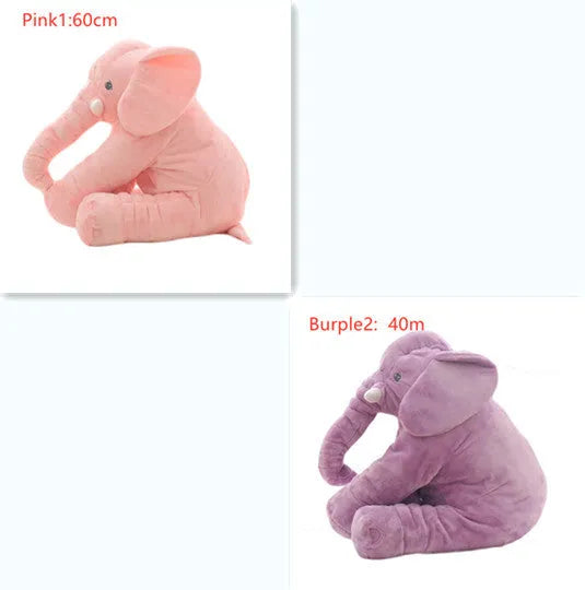 Elephant doll pillow baby comfort sleep toy in short plush with PP cotton filling, 60cm and 40cm sizes