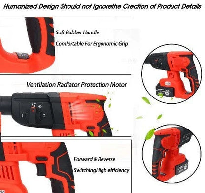 Powerful 3-in-1 brushless cordless impact drill with lithium-ion battery for home improvement projects