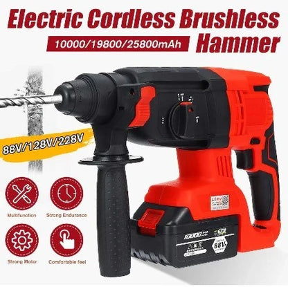 Powerful 3-in-1 brushless cordless impact drill with lithium-ion battery for home improvement projects
