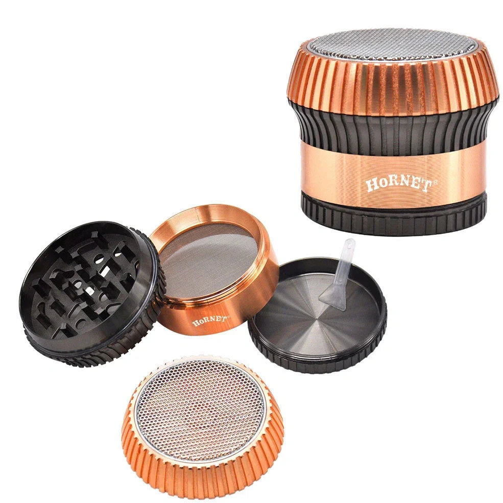 Metal smoke grinder with creative mushroom design in zinc alloy, 65mm diameter, windproof function