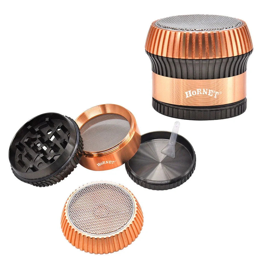 Metal smoke grinder with creative mushroom design in zinc alloy, 65mm diameter, windproof function