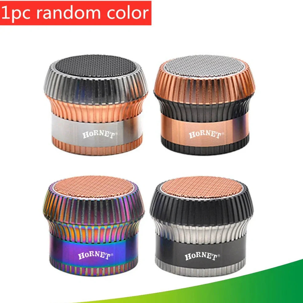 Metal smoke grinder with creative mushroom design in zinc alloy, 65mm diameter, windproof function