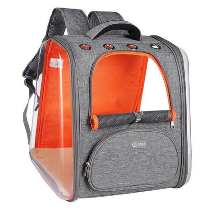Portable Transparent Space Capsule Cat Bag in various colors, showcasing foldable design and panoramic view