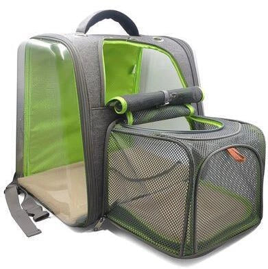 Portable Transparent Space Capsule Cat Bag in various colors, showcasing foldable design and panoramic view