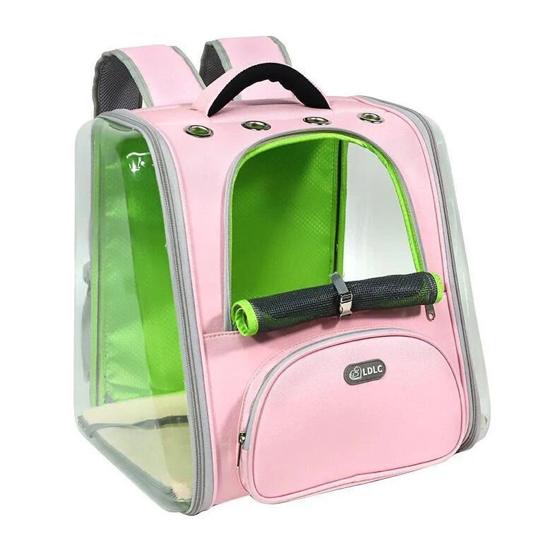 Portable Transparent Space Capsule Cat Bag in various colors, showcasing foldable design and panoramic view