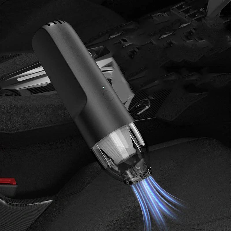 Compact hand-held vacuum cleaner with powerful suction for home and car cleaning