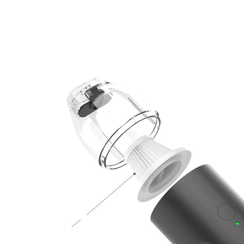 Compact hand-held vacuum cleaner with powerful suction for home and car cleaning