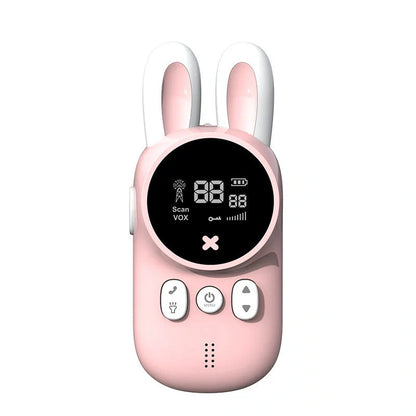 Kids' bunny design walkie talkies with bright colors, safe for children