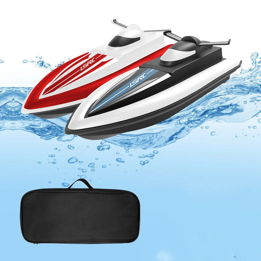 High-speed waterproof RC racing boat with dual motor and remote control