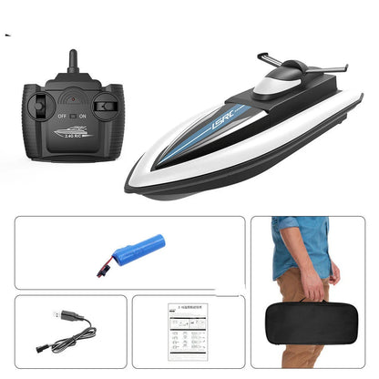 High-speed waterproof RC racing boat with dual motor and remote control