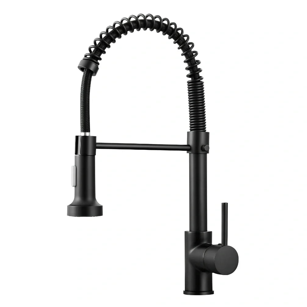 Matte black kitchen faucet with copper construction and 35mm valve seat