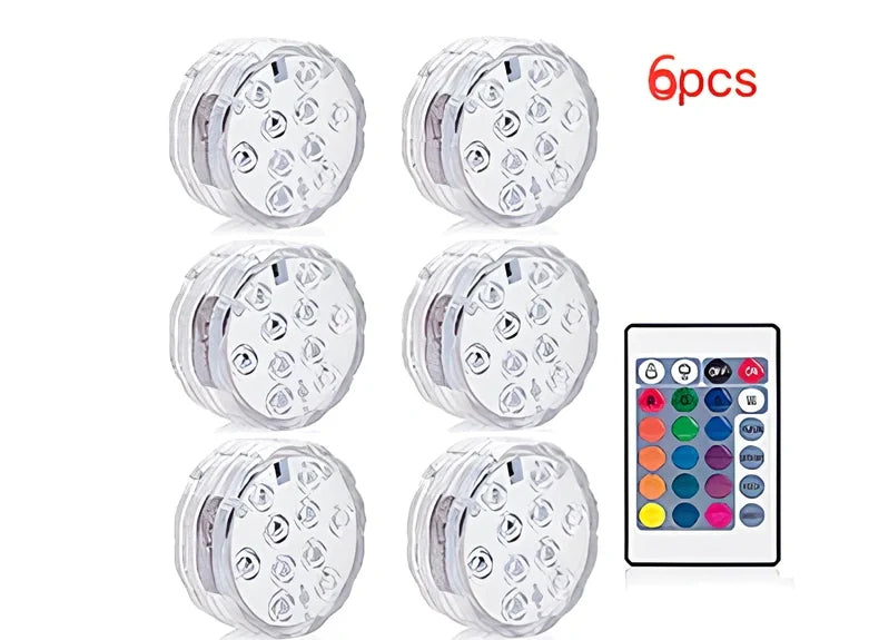 6.5cm round waterproof LED submersible candle lamp for decorative lighting