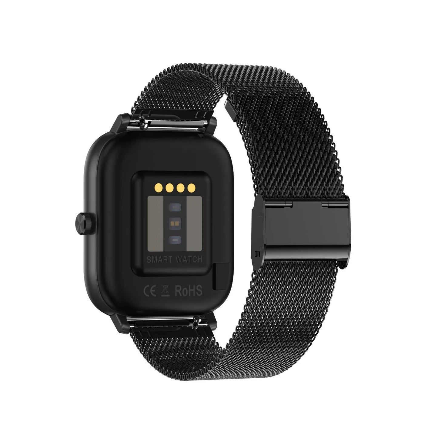 Smart health tracker bracelet with ECG monitoring on wrist, showing 1.54-inch screen with silicone and mesh steel strap options
