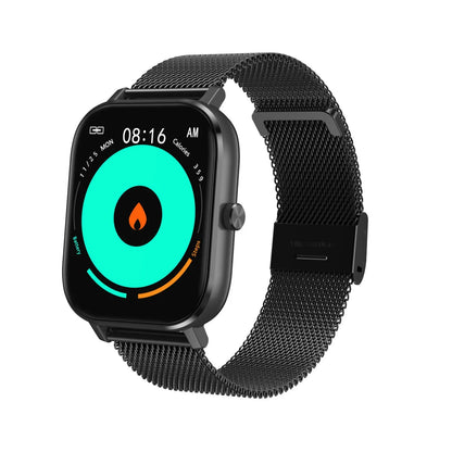 Smart health tracker bracelet with ECG monitoring on wrist, showing 1.54-inch screen with silicone and mesh steel strap options