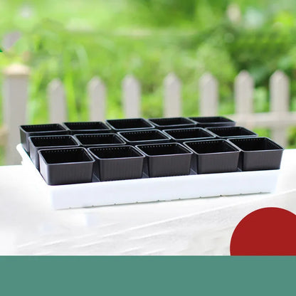Meishi black and white resin flower pot set with tray and basins for succulents.