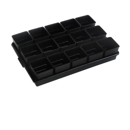 Meishi black and white resin flower pot set with tray and basins for succulents.