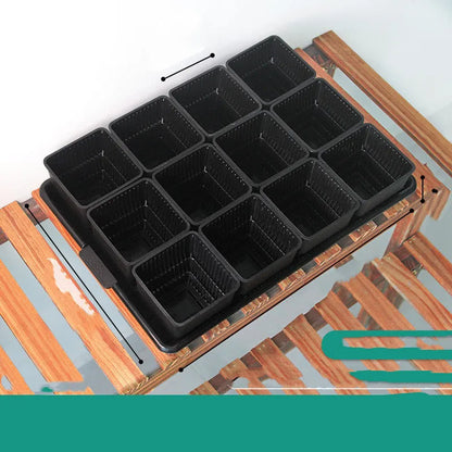 Meishi black and white resin flower pot set with tray and basins for succulents.