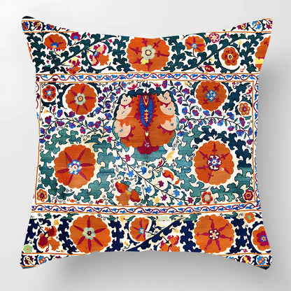 Customised Persian Turkish lumbar pillow with car pattern on linen fabric, 45x45cm size