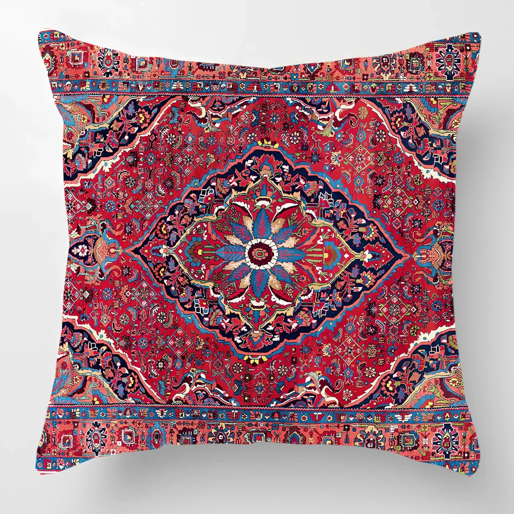 Customised Persian Turkish lumbar pillow with car pattern on linen fabric, 45x45cm size