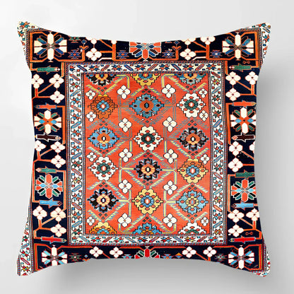 Customised Persian Turkish lumbar pillow with car pattern on linen fabric, 45x45cm size