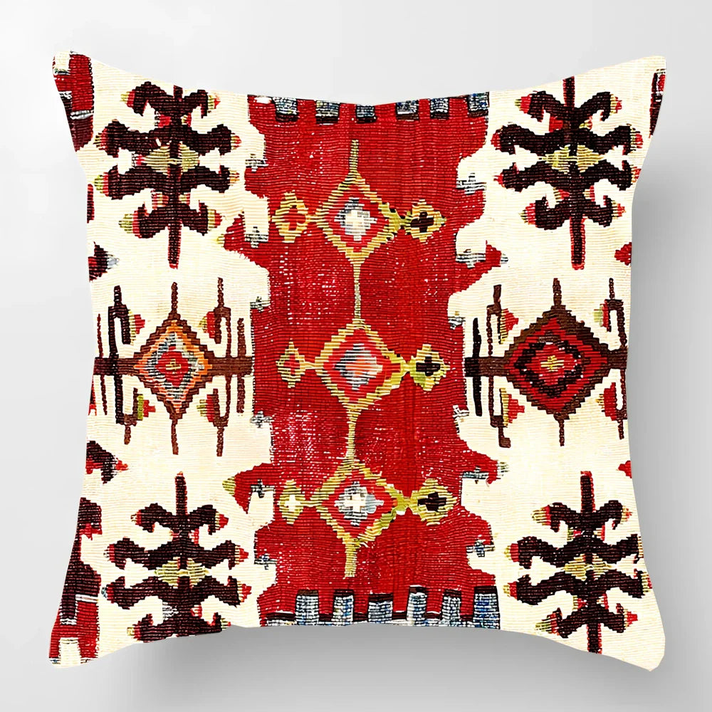 Customised Persian Turkish lumbar pillow with car pattern on linen fabric, 45x45cm size