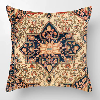 Customised Persian Turkish lumbar pillow with car pattern on linen fabric, 45x45cm size