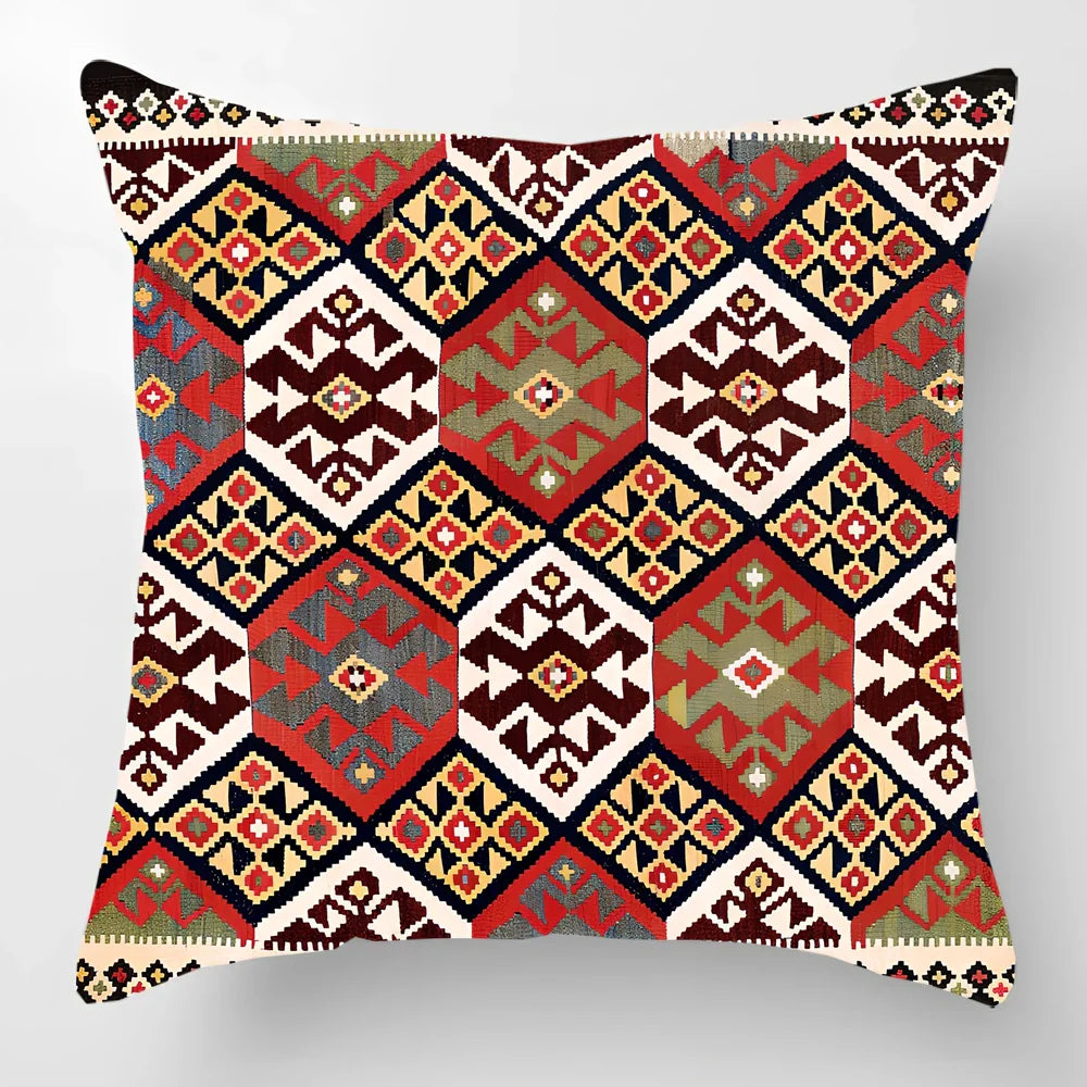 Customised Persian Turkish lumbar pillow with car pattern on linen fabric, 45x45cm size