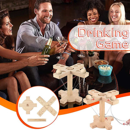 DIY Loop Throwing Game Kit with wooden hooks and iron support rod