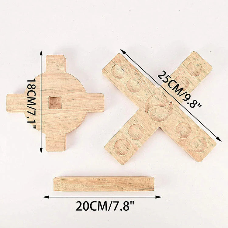 DIY Loop Throwing Game Kit with wooden hooks and iron support rod