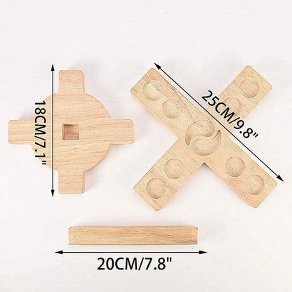 DIY Loop Throwing Game Kit with wooden hooks and iron support rod