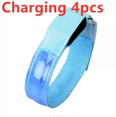 LED Illuminated Arm Band for night running safety with adjustable fit and multiple colors