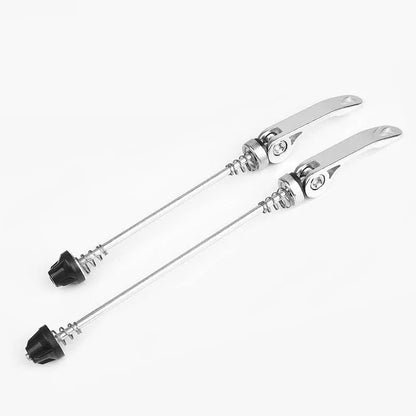 Bicycle quick release lever in multiple colours with galvanised iron rod and aluminium alloy handle.