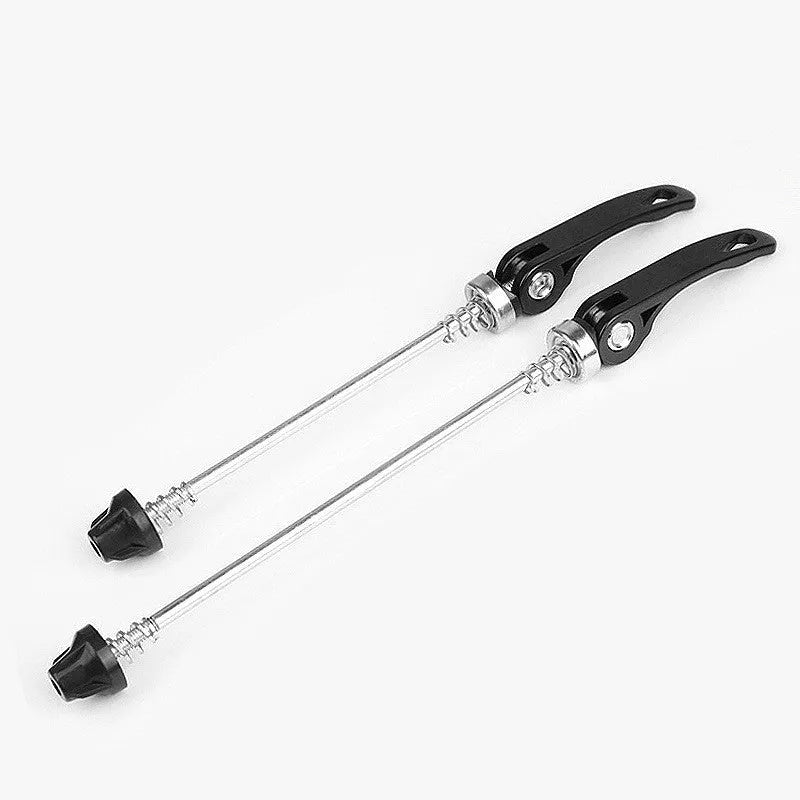 Bicycle quick release lever in multiple colours with galvanised iron rod and aluminium alloy handle.