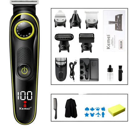 Kemei electric hair clipper with dual power supply and 5W motor for home grooming