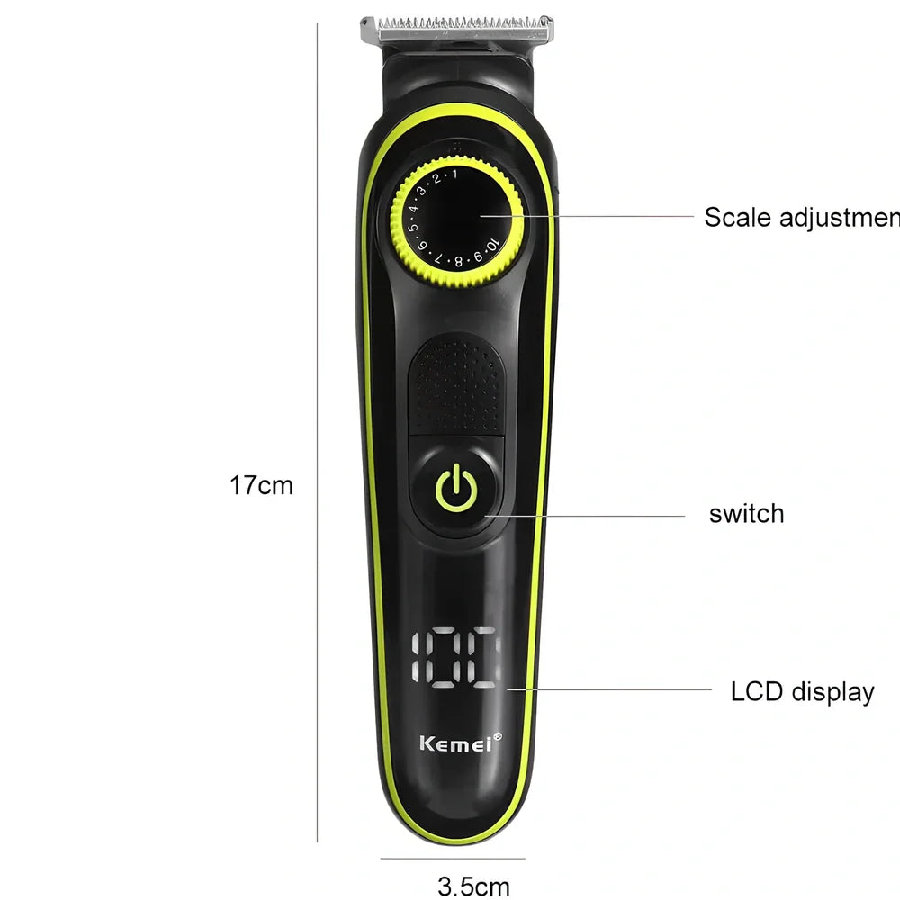 Kemei electric hair clipper with dual power supply and 5W motor for home grooming