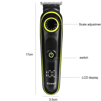Kemei electric hair clipper with dual power supply and 5W motor for home grooming
