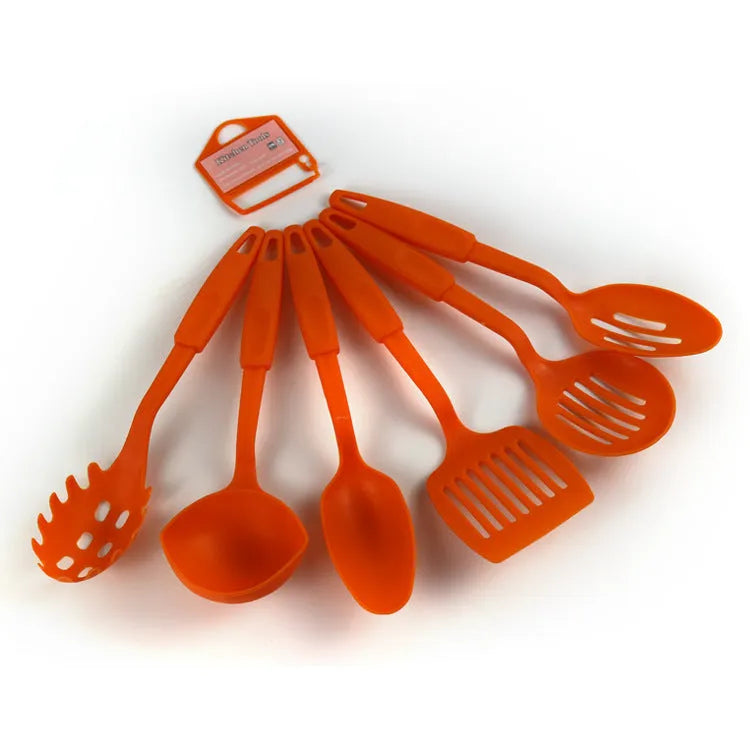 Black rubber kitchen shovel spoon utensil set for non-stick pans