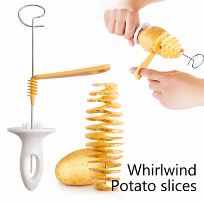 Potato manual cutter with stainless steel blade and ABS resin handle for slicing vegetables