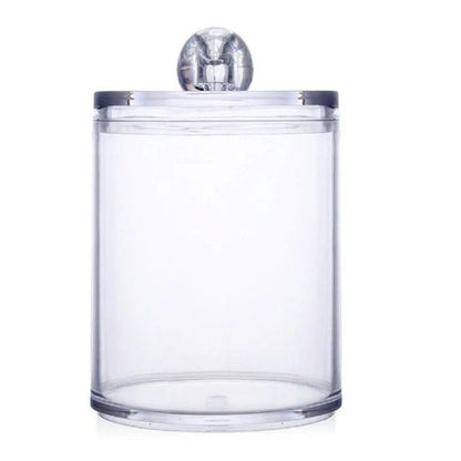 Transparent PS cotton swab and pad storage box for vanity organization