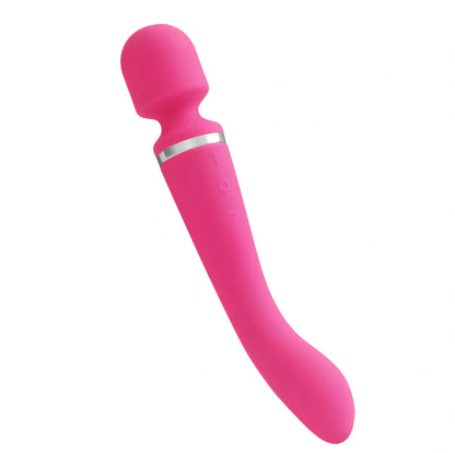 Purple double head silicone vibrator, 20cm USB charging model for quiet female use, under 5dB noise
