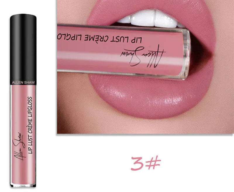 Silky cream texture lip gloss tube in various colour options from single to 12-piece set.