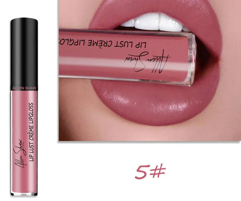 Silky cream texture lip gloss tube in various colour options from single to 12-piece set.